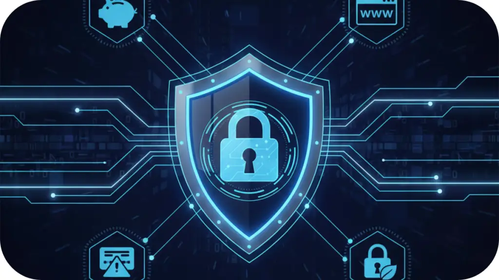 Cyber security concept showing digital protection from hackers