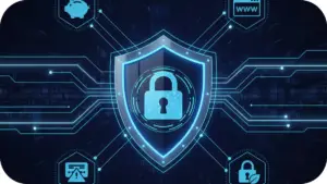 Cyber security concept showing digital protection from hackers