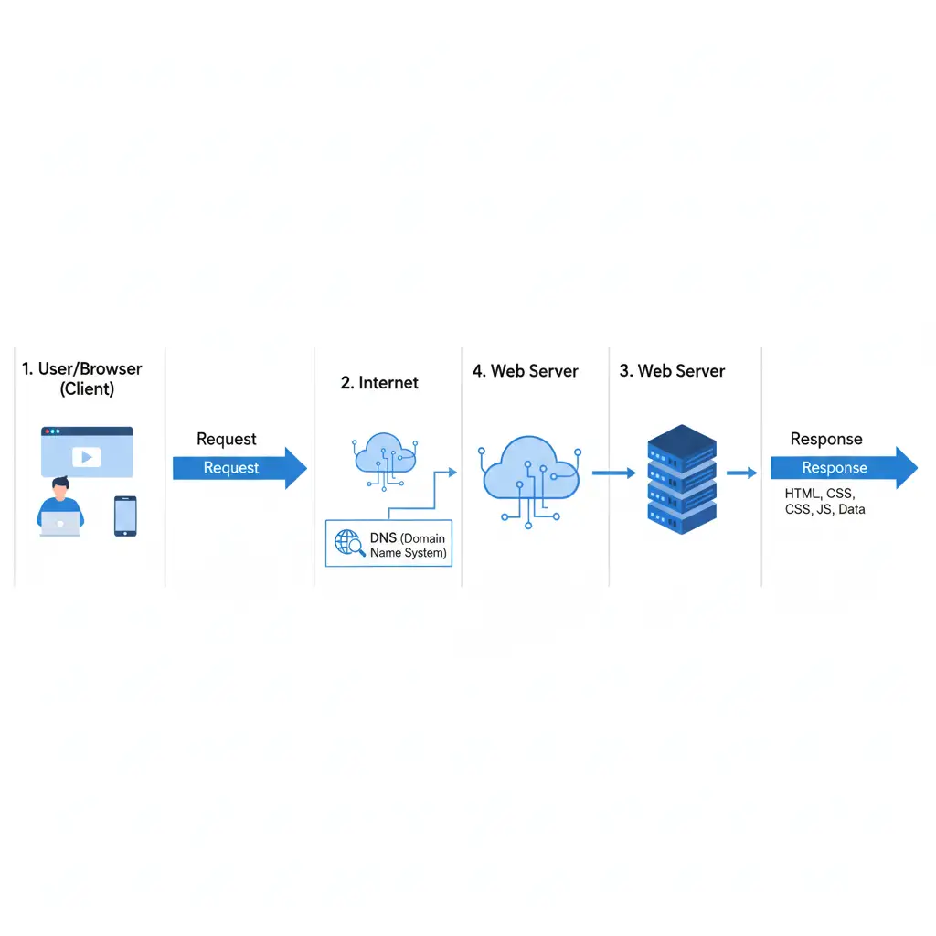 diagram showing how internet works